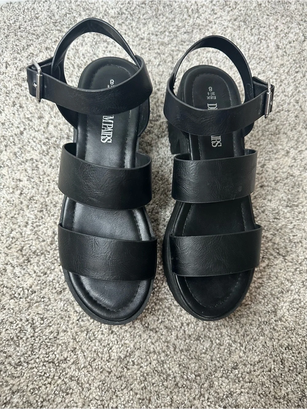 Chunky Black Platform Sandal Heels